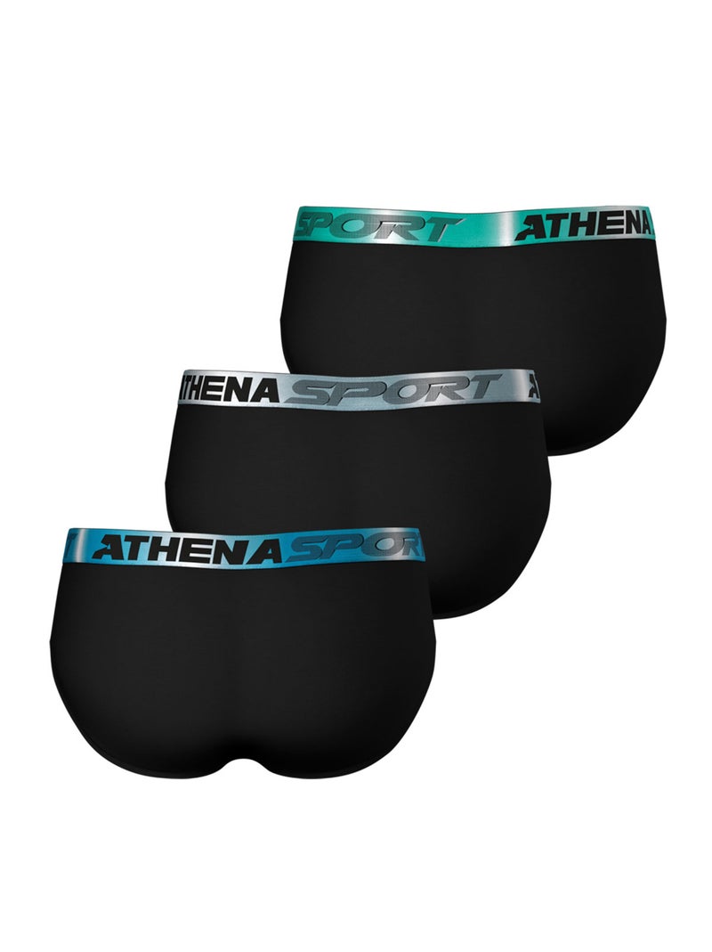 Lot de 3 slips homme Odor Control Athena Noir - Kiabi