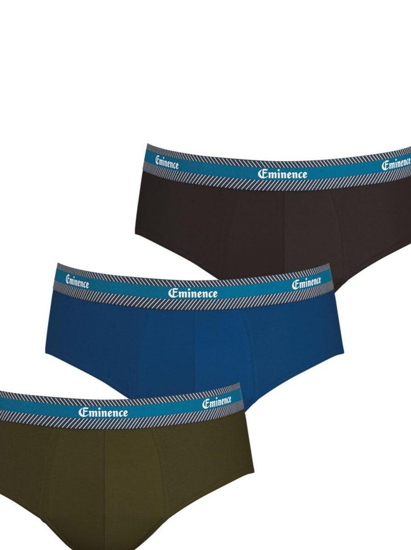 Lot de 3 slips homme Sélection Coton Bio Kaki - Kiabi