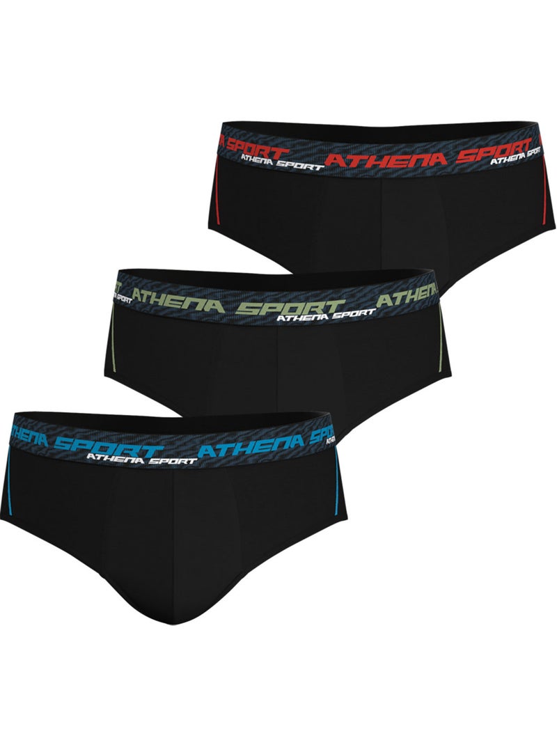 Lot de 3 slips homme Training Dry Athena Noir / Vert / Rouge - Kiabi