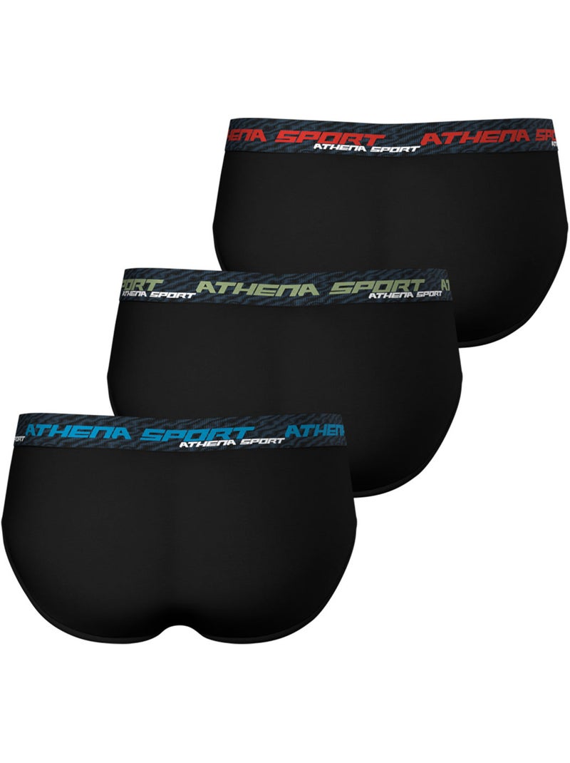 Lot de 3 slips homme Training Dry Athena Noir / Vert / Rouge - Kiabi