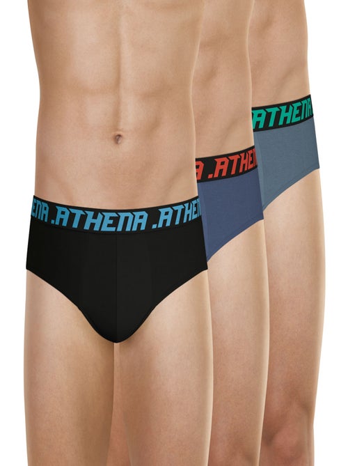 Lot de 3 slips homme Trio Essentiel Athena - Kiabi