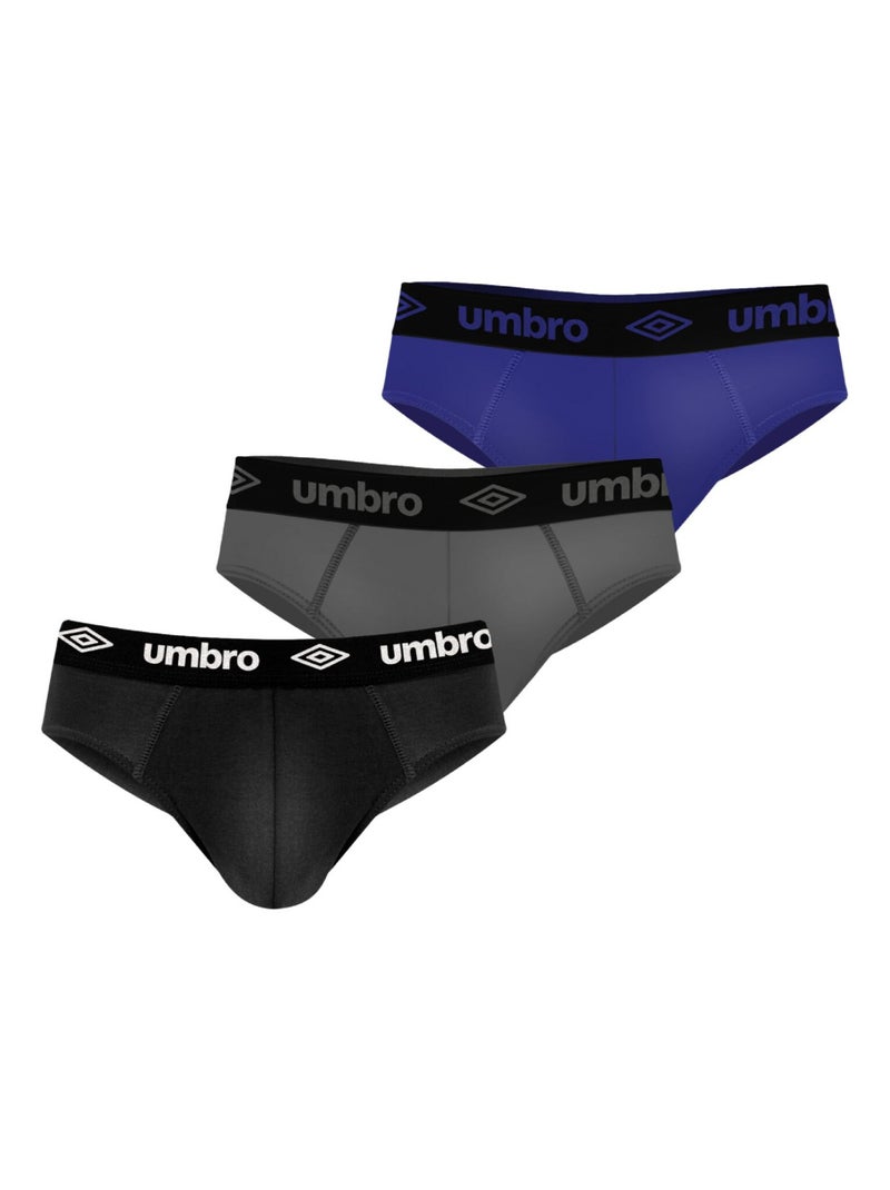 Lot de 3 slips homme Uni Umbro Bleu Noir - Kiabi