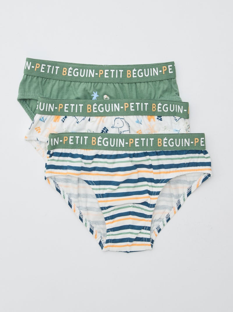 Lot de 3 slips imprimé 'Petit Béguin' Beige - Kiabi
