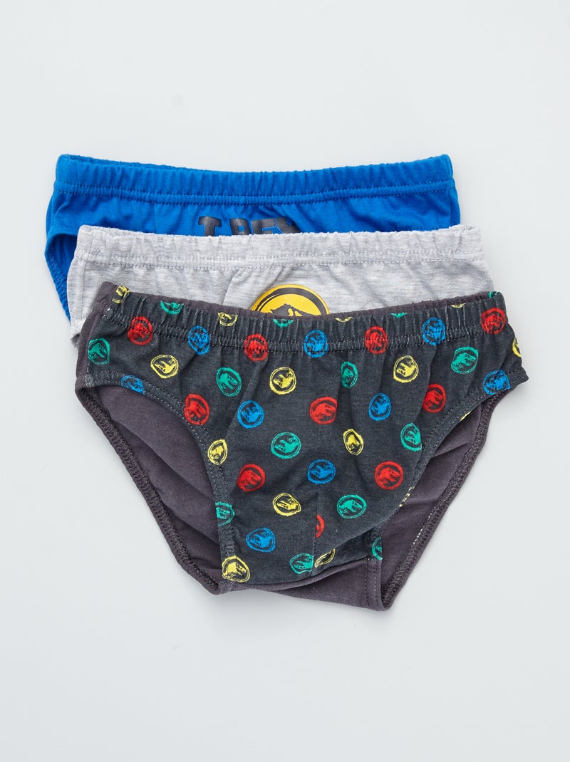 Lot de 3 slips 'Jurassic World' BLEU - Kiabi