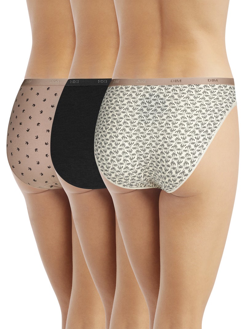 Lot de 3 Slips Les Pockets Coton Beige foncé - Kiabi