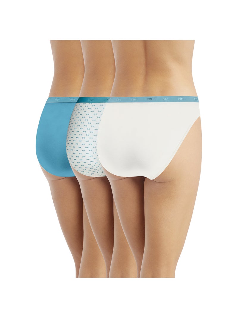 Lot de 3 Slips Les Pockets Coton Bleu azur - Kiabi