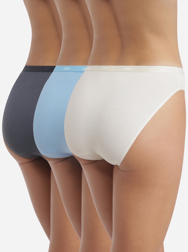 Lot de 3 Slips Les Pockets Coton Bleu clair - Kiabi