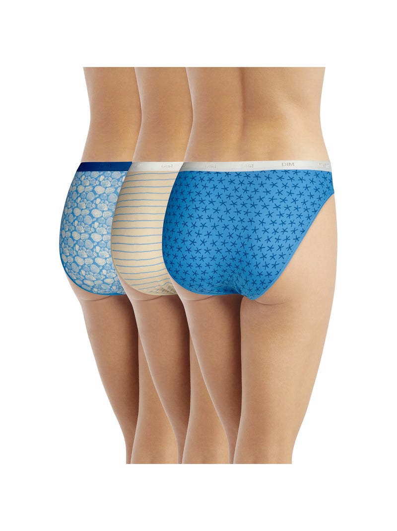Lot de 3 Slips Les Pockets Coton Bleu - Kiabi