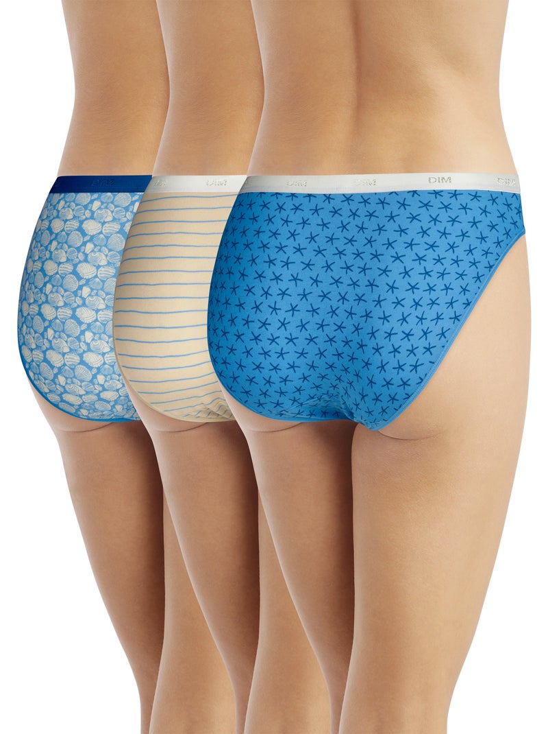 Lot de 3 Slips Les Pockets Coton Bleu turquoise - Kiabi