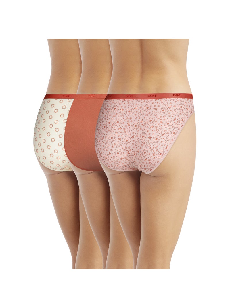 Lot de 3 Slips Les Pockets Coton Orange - Kiabi