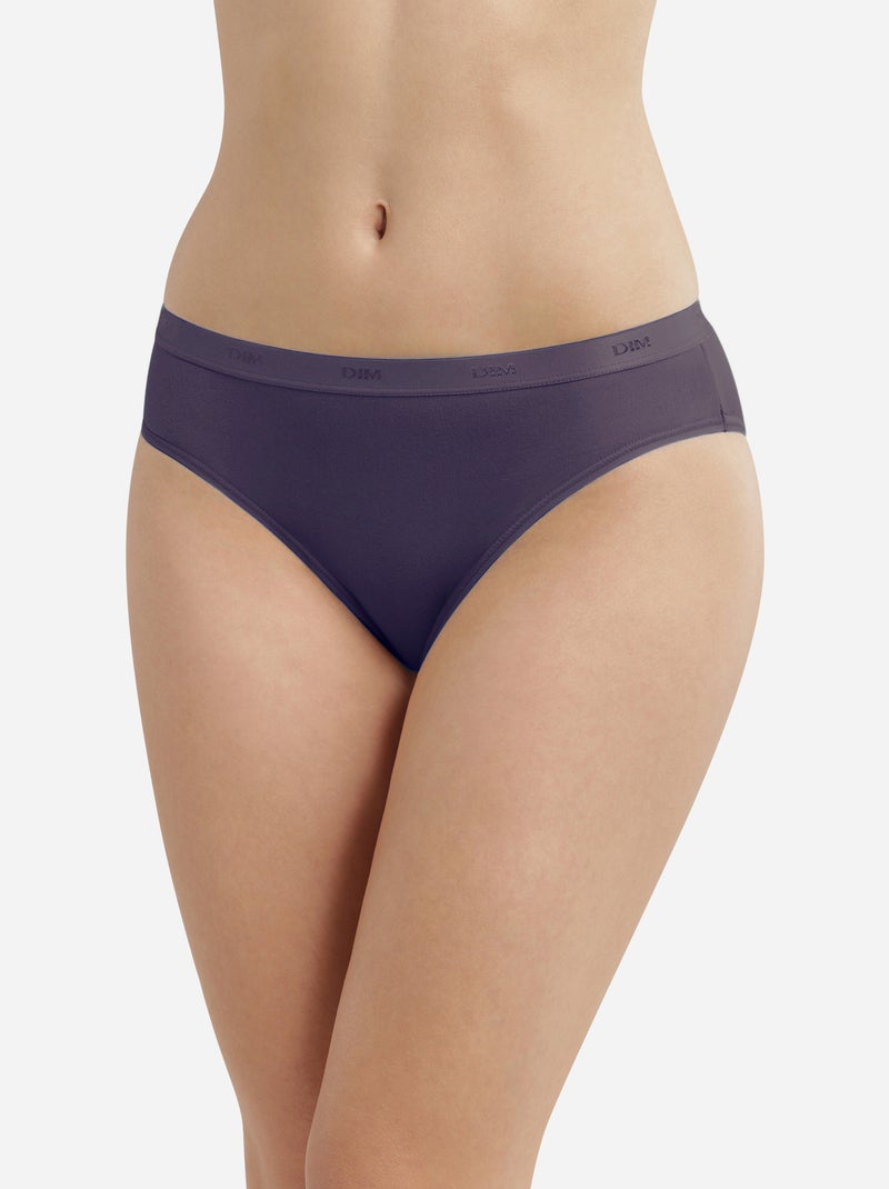 Lot de 3 Slips Les Pockets Coton Violet aubergine - Kiabi