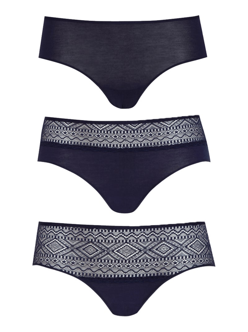 Lot de 3 slips LES TRIOS Bleu nuit - Kiabi