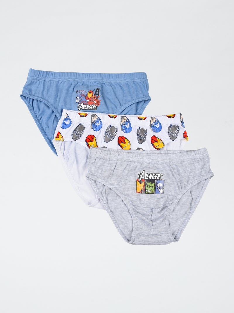 Lot de 3 slips 'Marvel 'Avengers' en coton Bleu - Kiabi