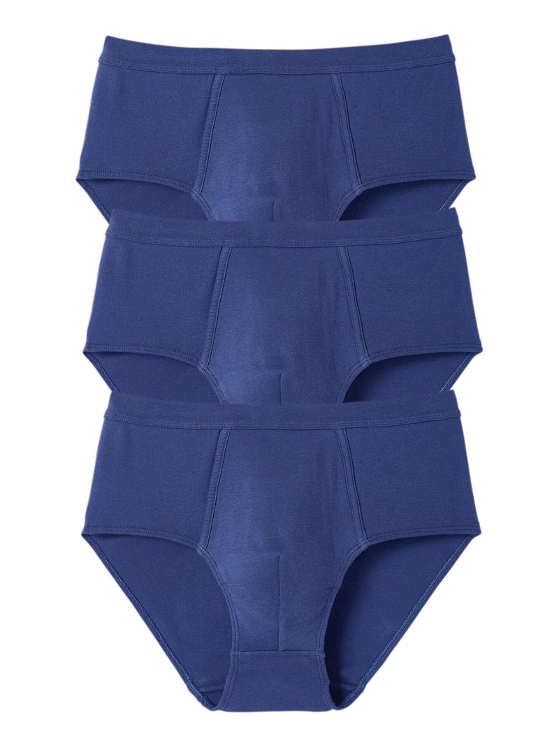 Lot de 3 slips ouverts devant homme - Damart Bleu méditerranée - Kiabi