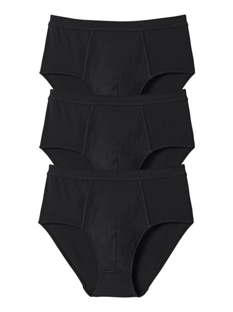 Lot de 3 slips ouverts devant homme - Damart Noir - Kiabi