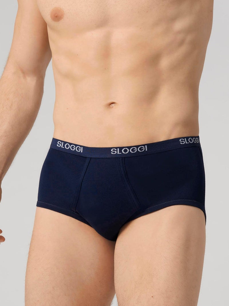 Lot de 3 slips ouverts maxi Sloggi® men  - Damart Bleu marine - Kiabi