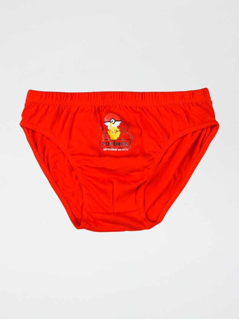 Lot de 3 slips 'Pokémon' en coton Rouge - Kiabi