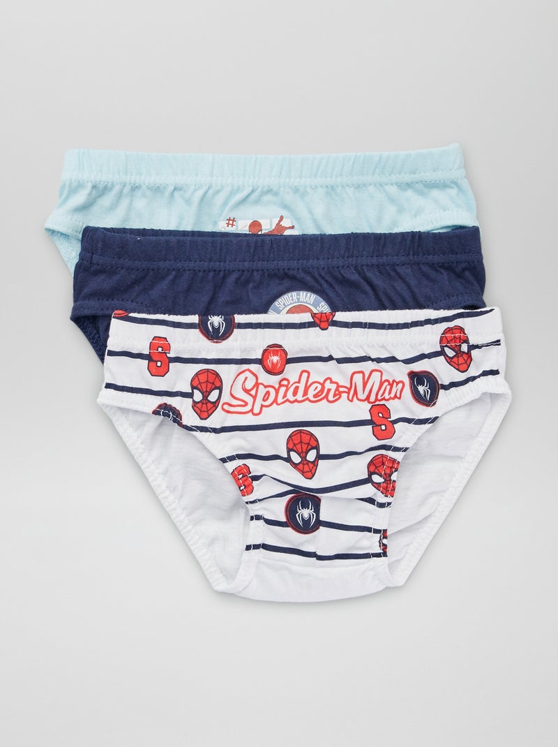 Lot de 3 slips 'Spider-Man' Blanc/bleu - Kiabi