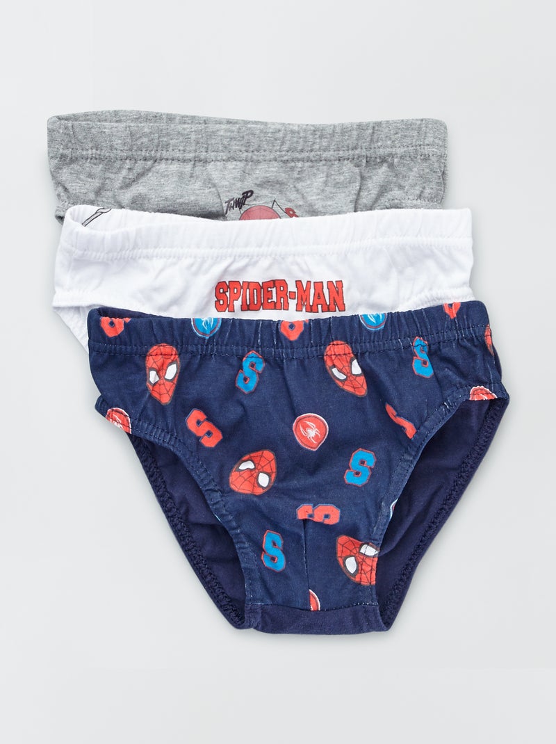 Lot de 3 slips 'Spider-Man' Bleu/blanc - Kiabi
