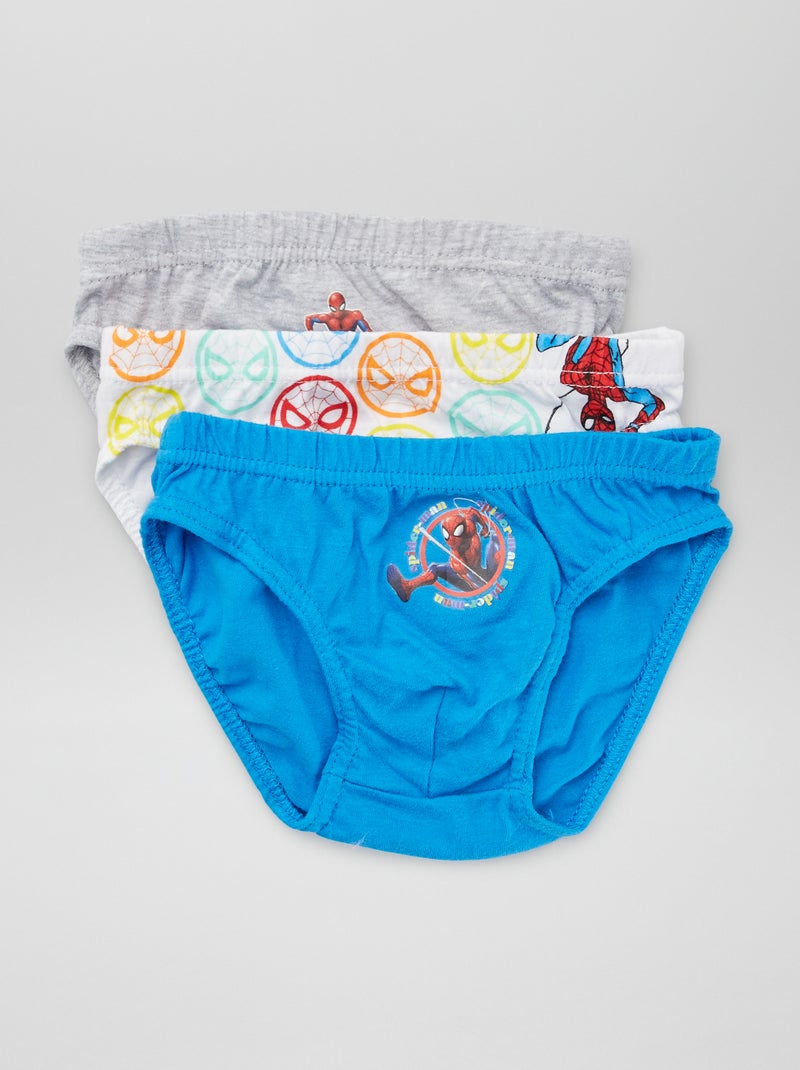 Lot de 3 slips 'Spider-Man' Bleu/blanc/gris - Kiabi