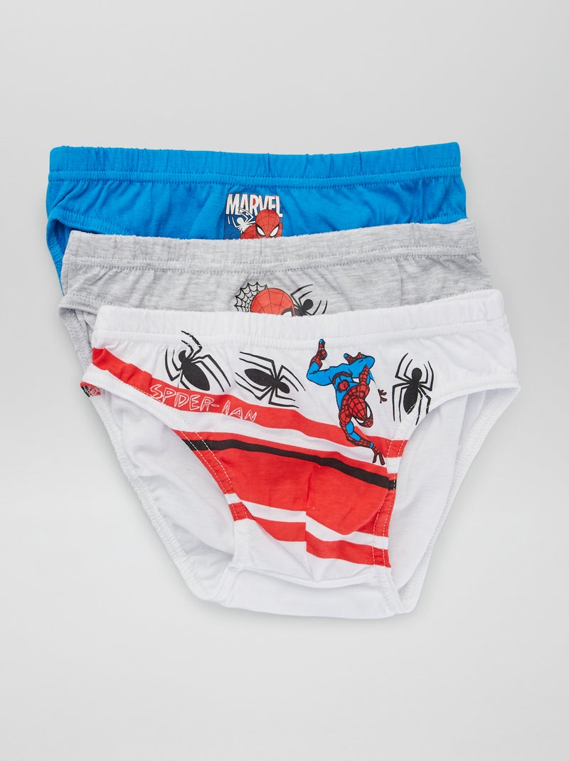 Lot de 3 slips' Spider-Man' Gris/bleu - Kiabi