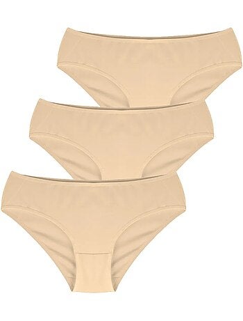Lot de 3 slips taille basse en jersey de coton penti