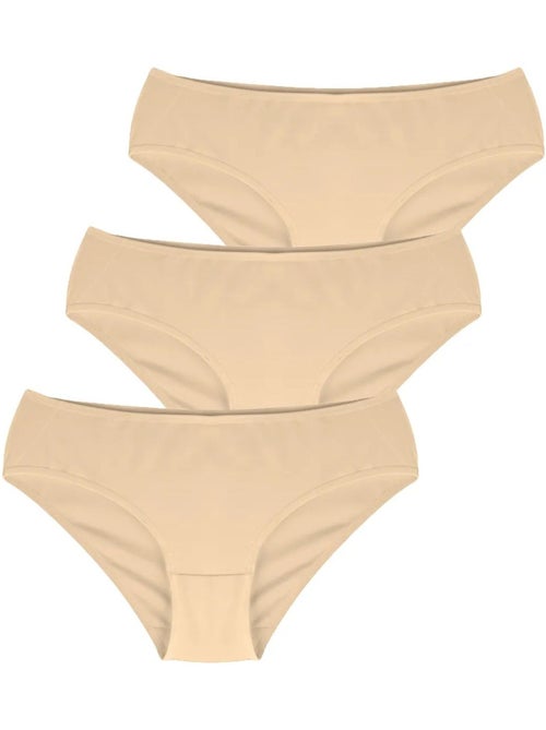 Lot de 3 slips taille basse en jersey de coton penti - Kiabi Lot de 3 slips taille basse en jersey de coton penti - Kiabi