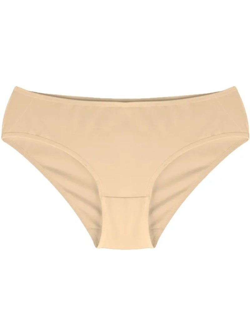 Lot de 3 slips taille basse en jersey de coton penti Beige argile - Kiabi
