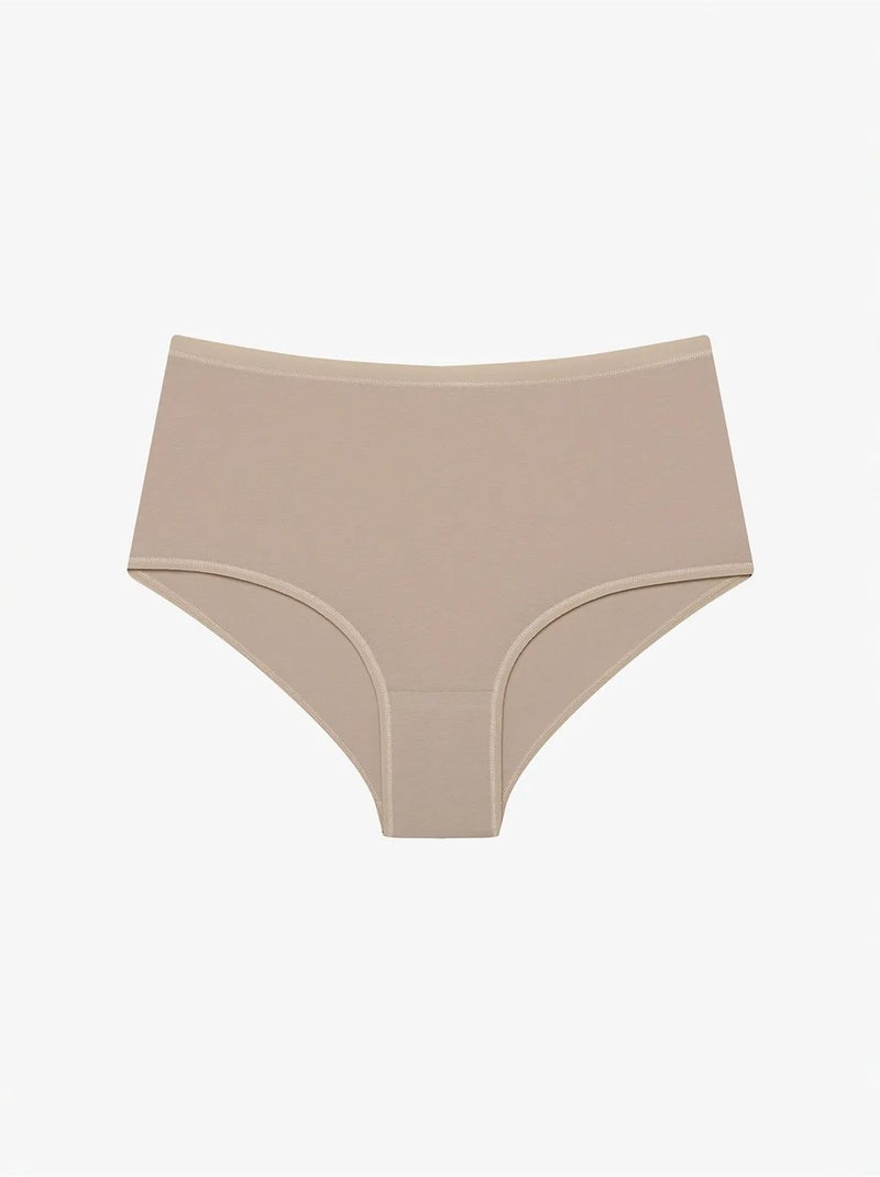 Lot de 3 slips taille haute penti Beige argile - Kiabi
