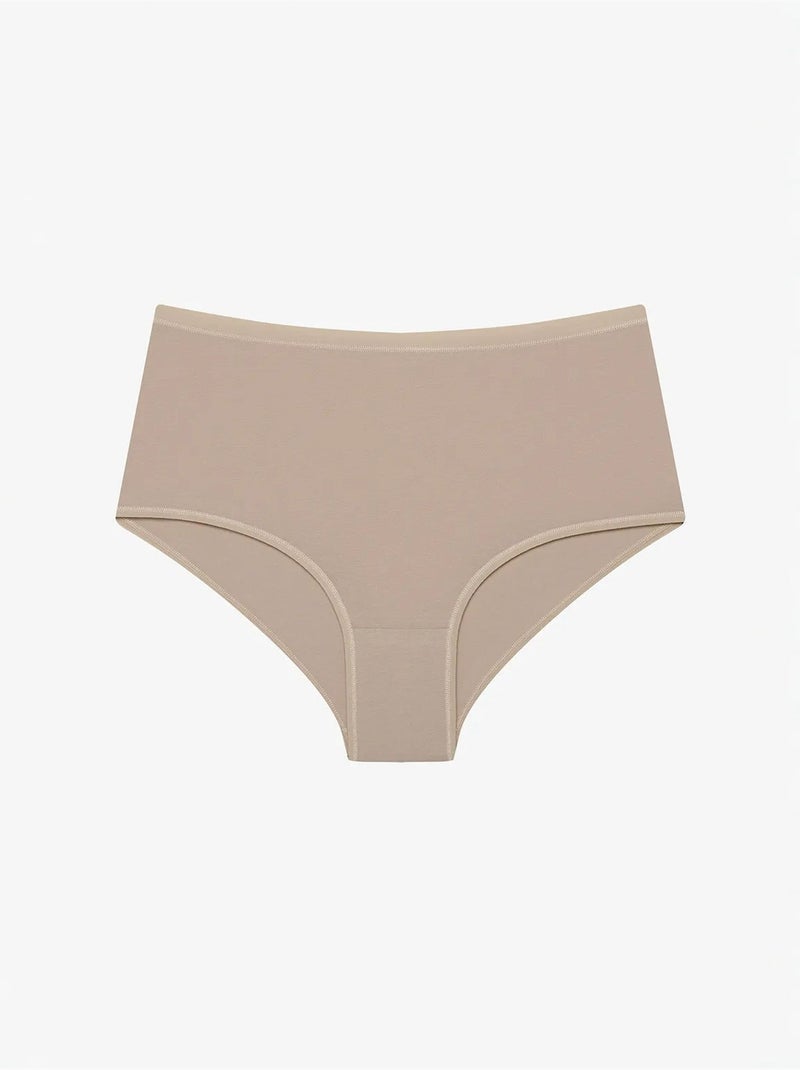 Lot de 3 slips taille haute penti Beige argile - Kiabi