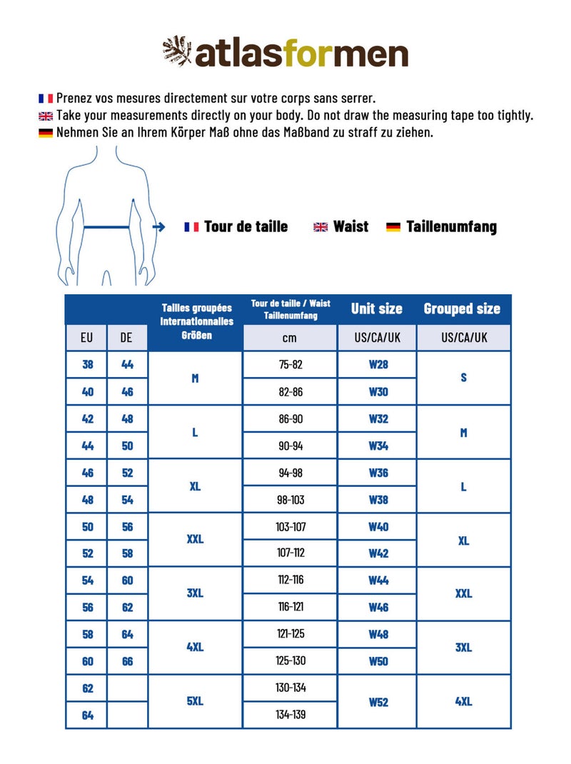 Lot de 3 Slips Top Confort   - ATLAS FOR MEN Bleu - Kiabi