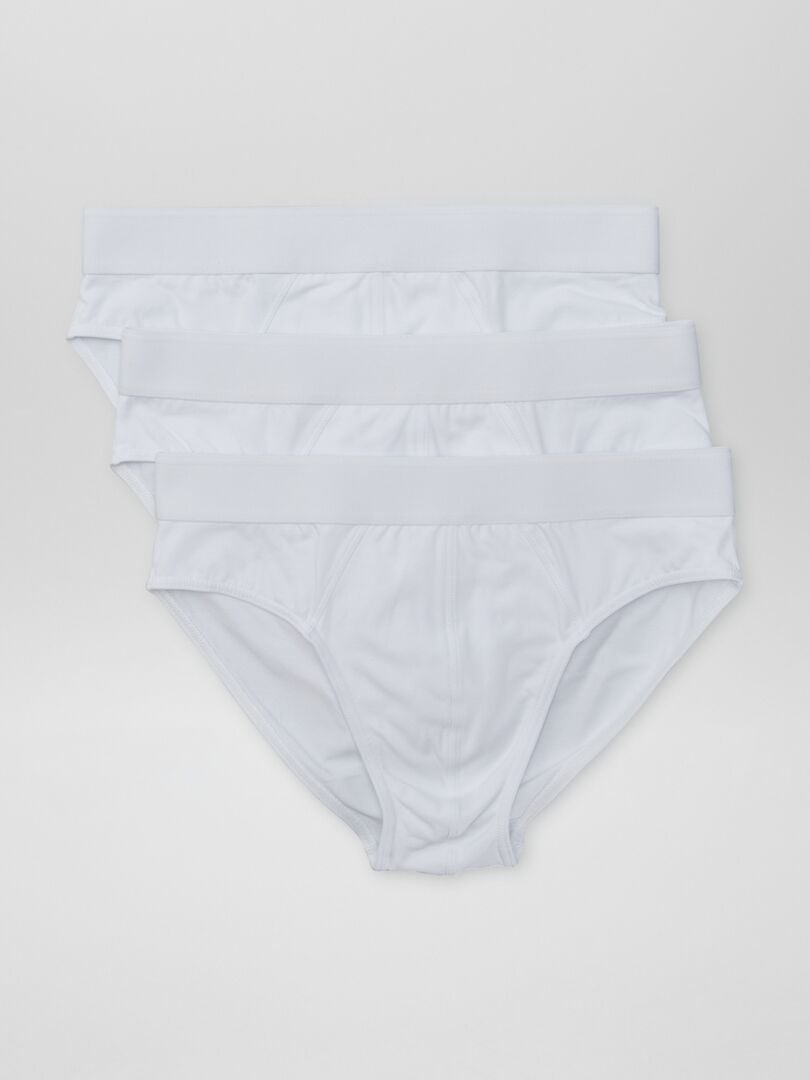 Lot de 3 slips unis Blanc - Kiabi