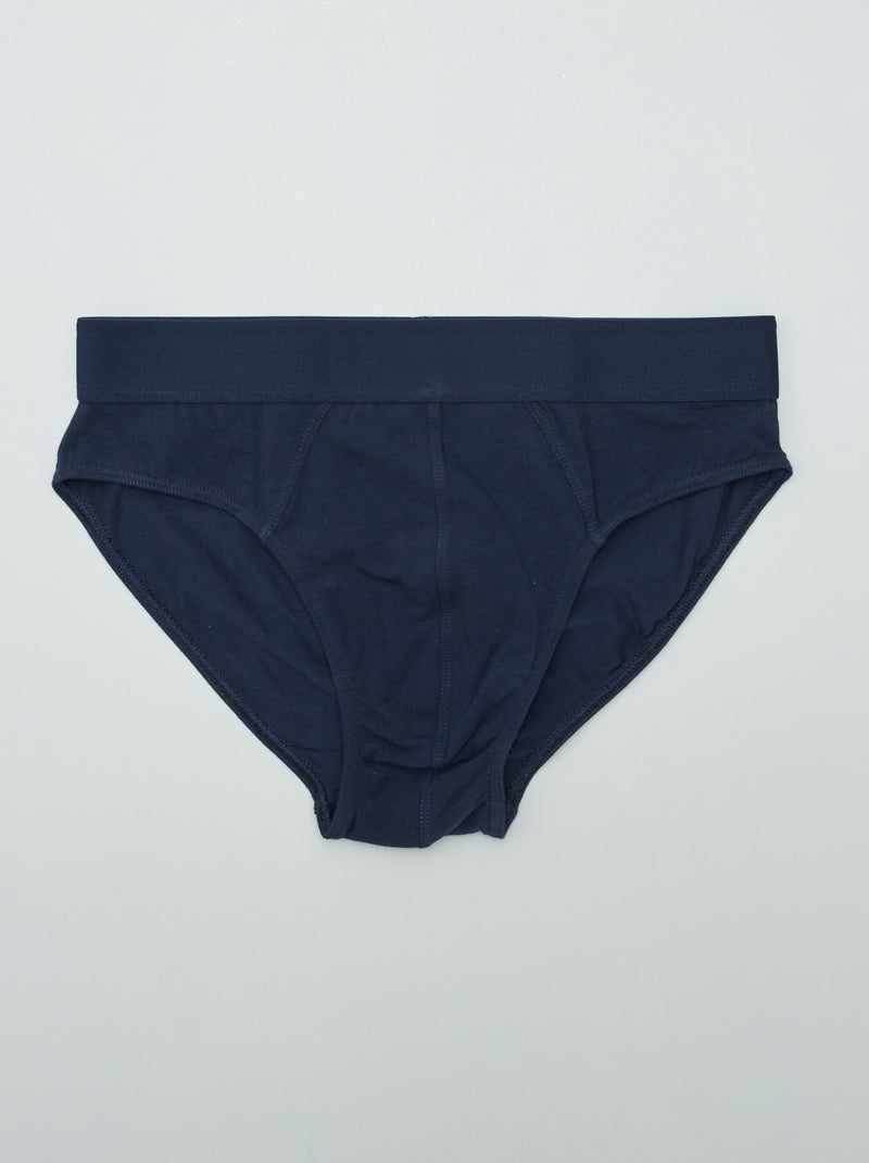 Lot de 3 slips unis Bleu marine/ marron - Kiabi