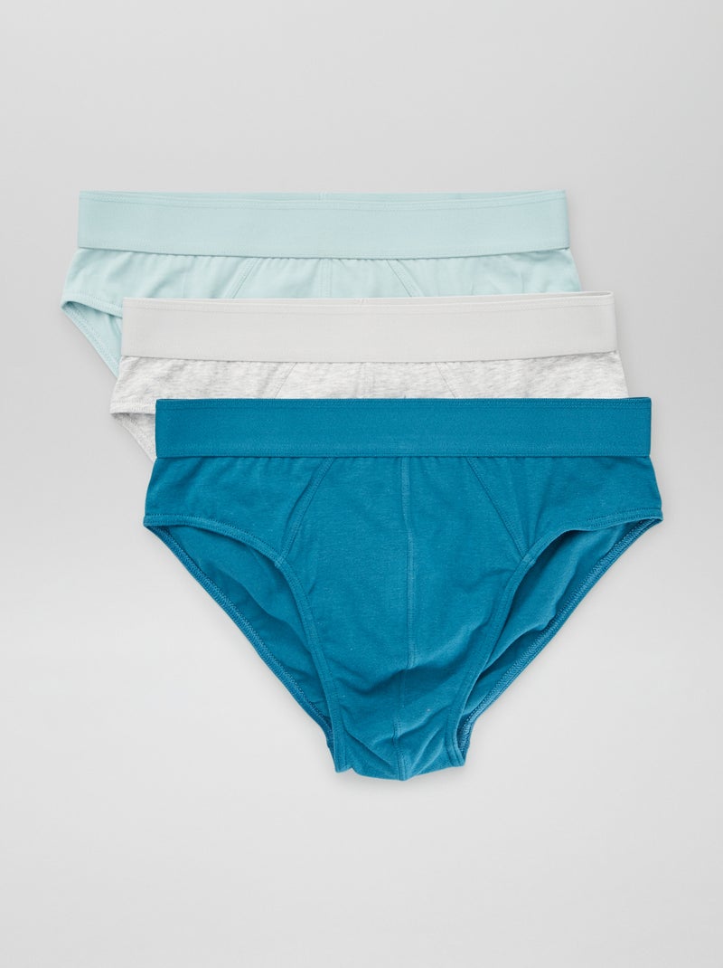 Lot de 3 slips unis Bleu - Kiabi