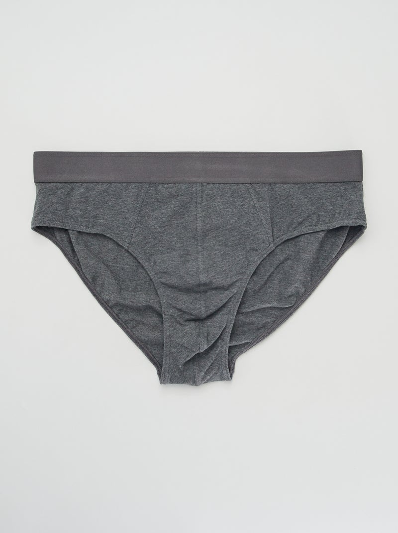 Lot de 3 slips unis Gris - Kiabi