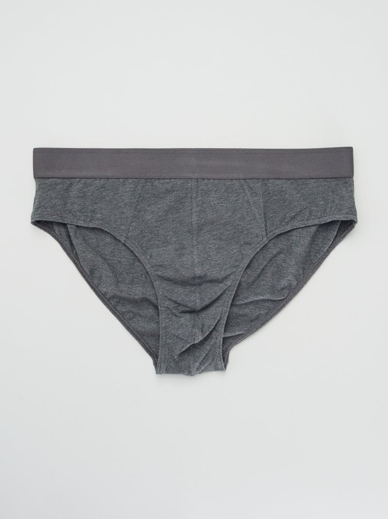 Lot de 3 slips unis Gris - Kiabi