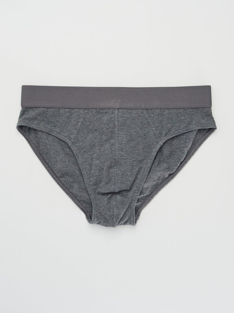 Lot de 3 slips unis Gris - Kiabi