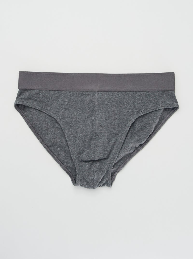 Lot de 3 slips unis Gris - Kiabi