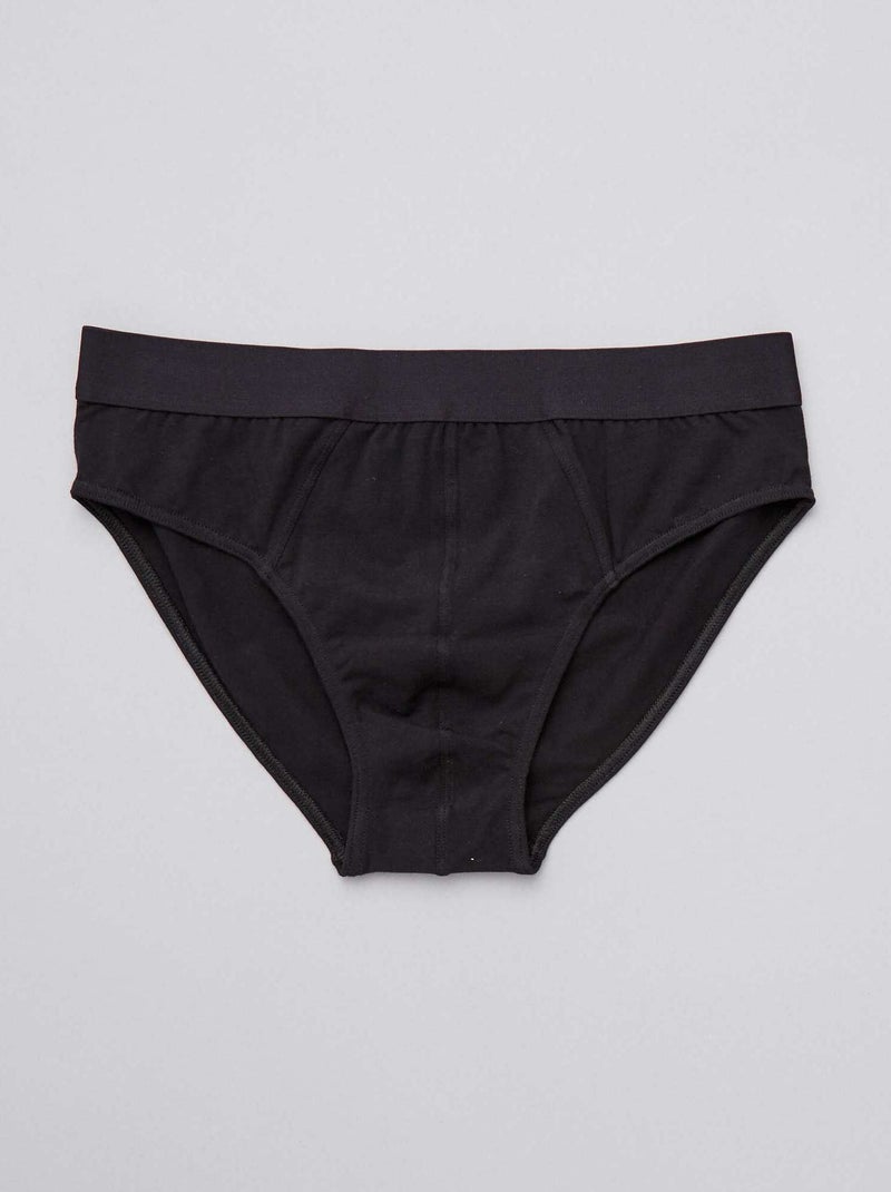 Lot de 3 slips unis noir - Kiabi