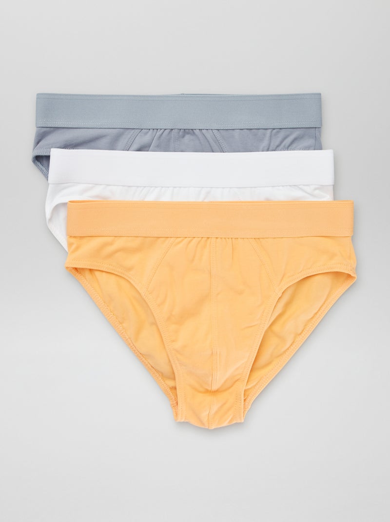 Lot de 3 slips unis ORANGE - Kiabi