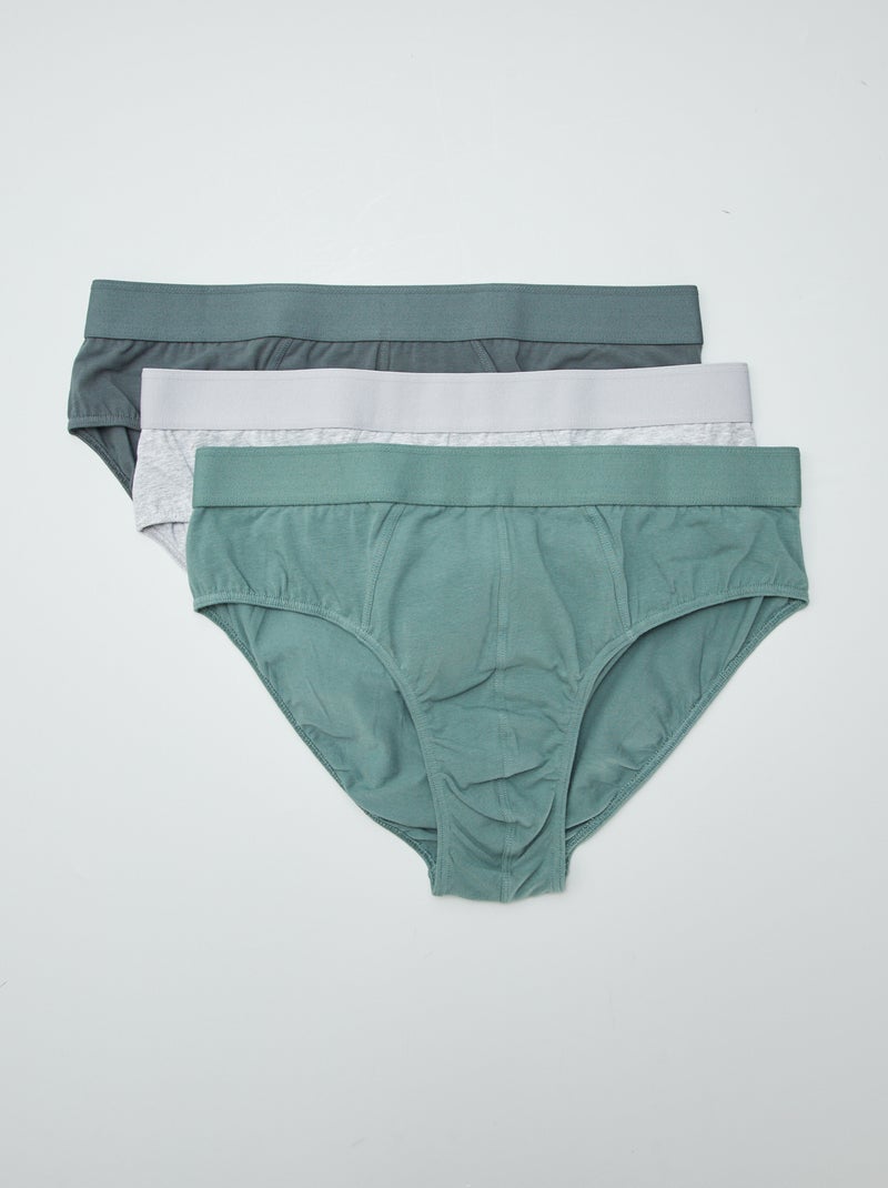 Lot de 3 slips unis Vert - Kiabi