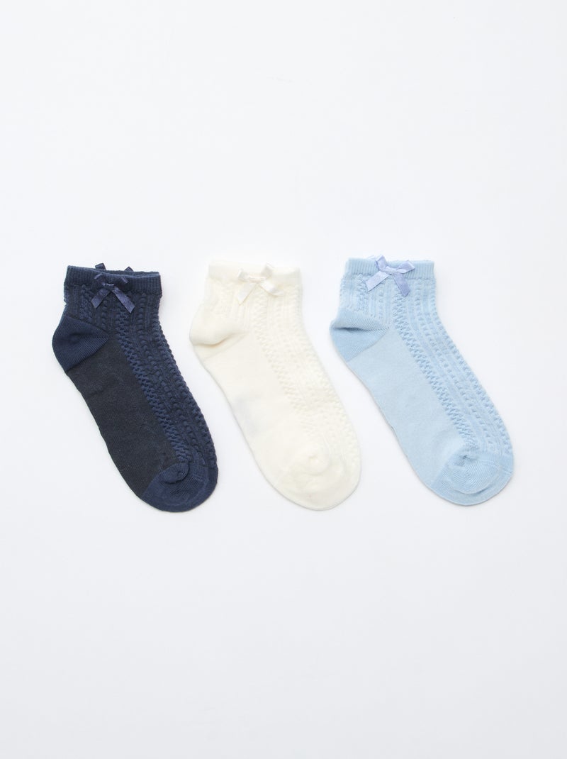 Lot de 3 socquettes à volants Bleu - Kiabi