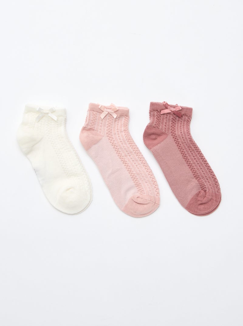 Lot de 3 socquettes à volants Rose - Kiabi