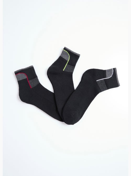 Lot de 3 Socquettes de sport, assorties - Kiabi Lot de 3 Socquettes de sport, assorties - Kiabi