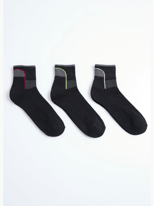 Lot de 3 Socquettes de sport, assorties - Kiabi Lot de 3 Socquettes de sport, assorties - Kiabi