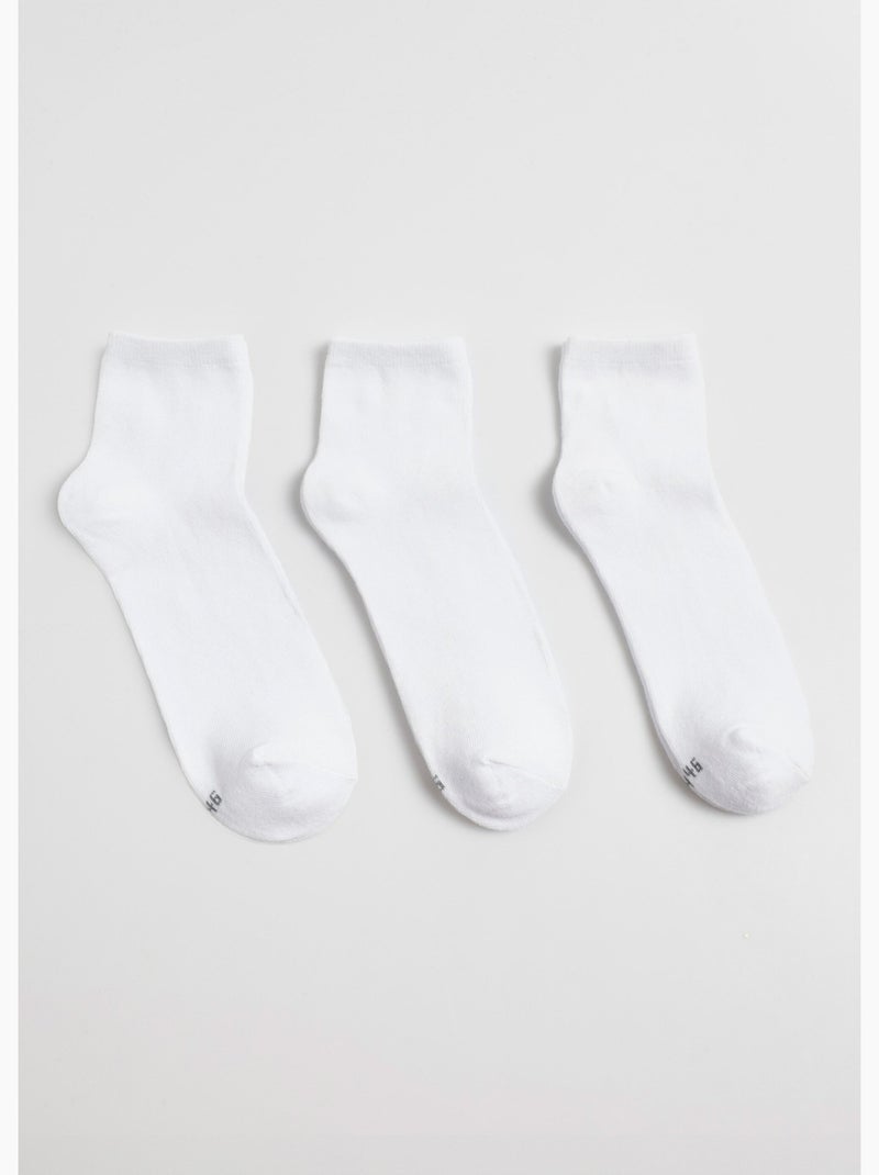 Lot de 3 Socquettes, essentiels unis - AFIBEL Blanc - Kiabi