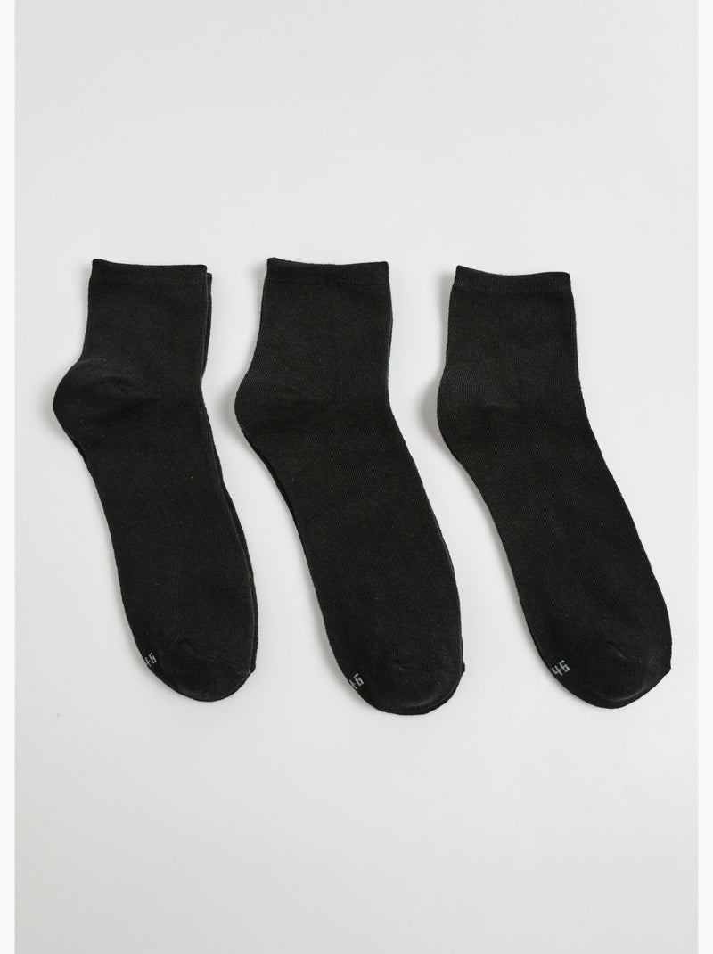 Lot de 3 Socquettes, essentiels unis - AFIBEL Noir - Kiabi