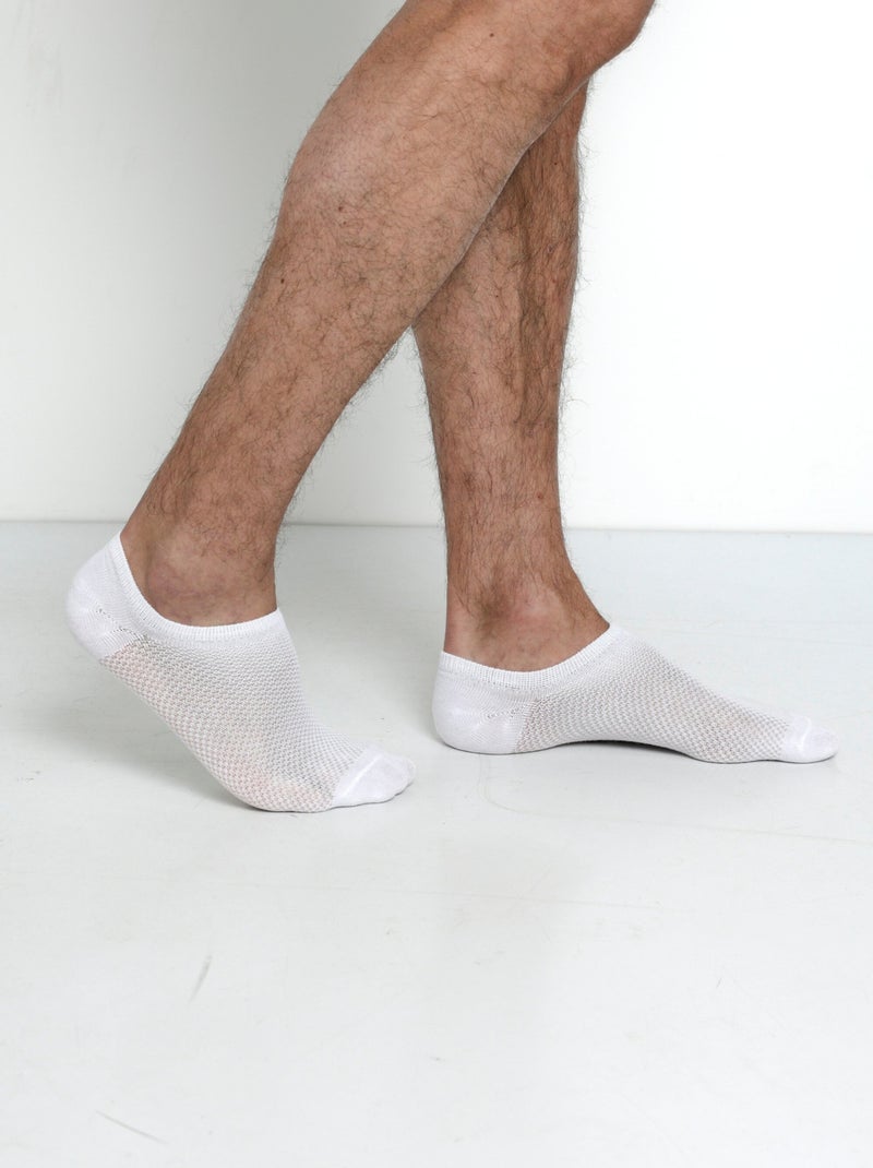 Lot de 3 Socquettes invisibles maille aérée - AFIBEL Blanc - Kiabi