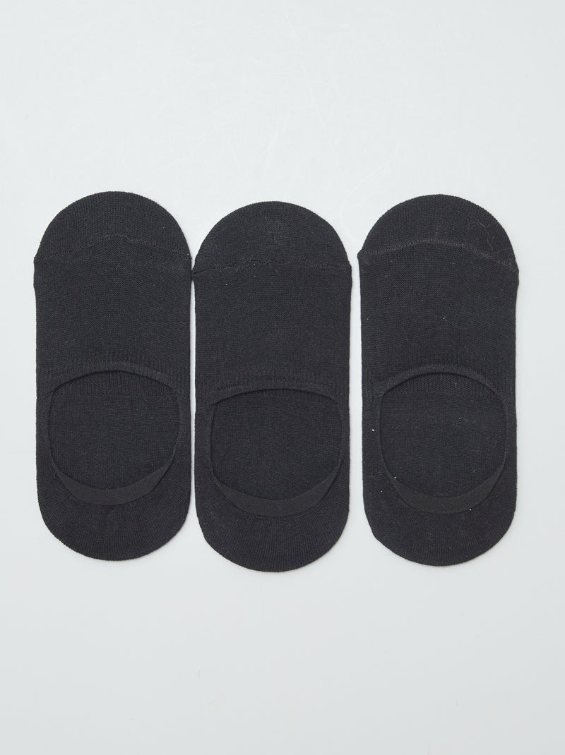 Lot de 3 socquettes unies Noir - Kiabi
