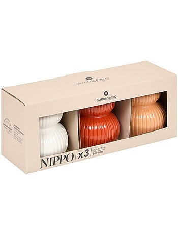 Lot de 3 soliflores en dolomite nippo